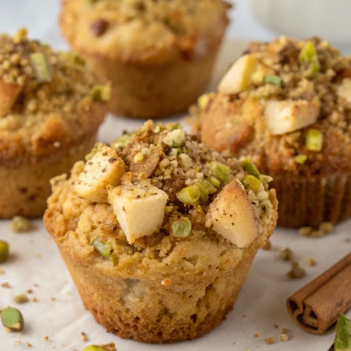 Apple Cardamom Muffins with Pistachio Crumble 1