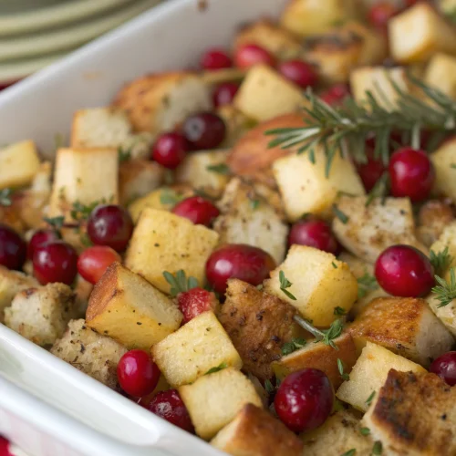 Apple Cranberry Stuffing 1