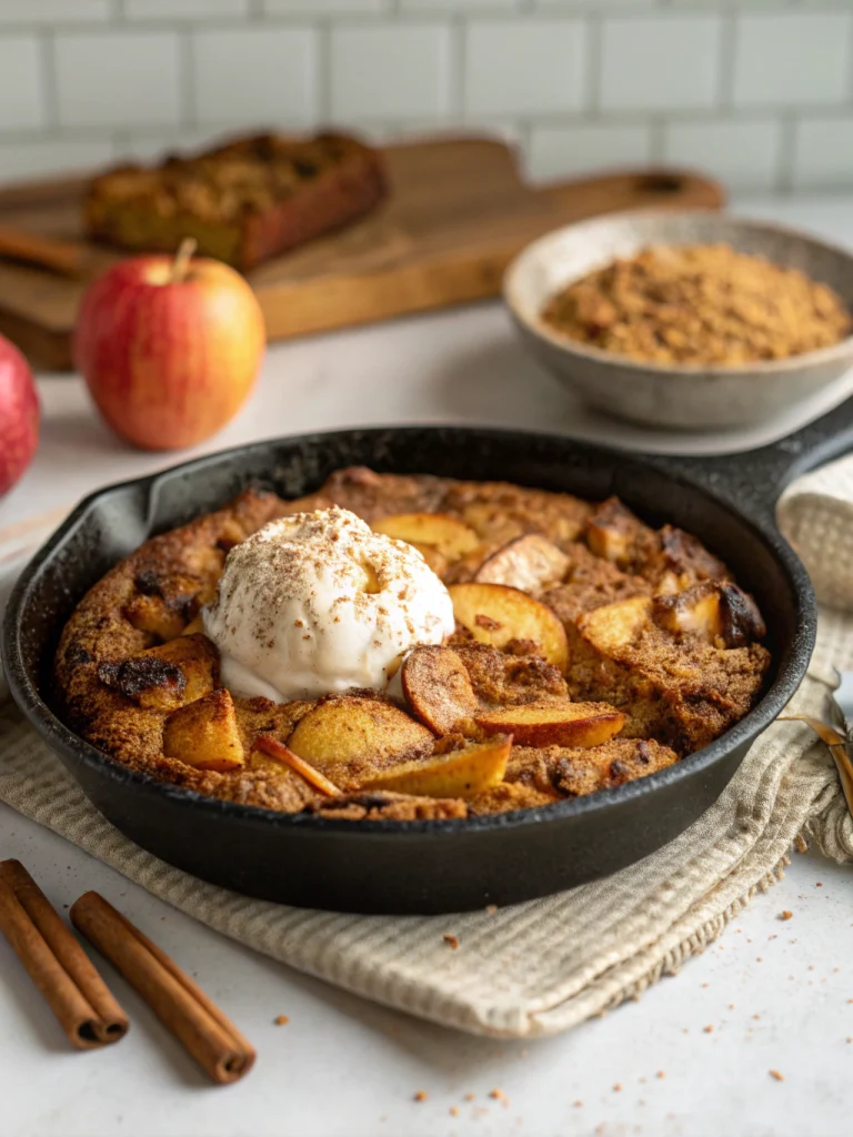 Apple Oatmeal Skillet Cake
