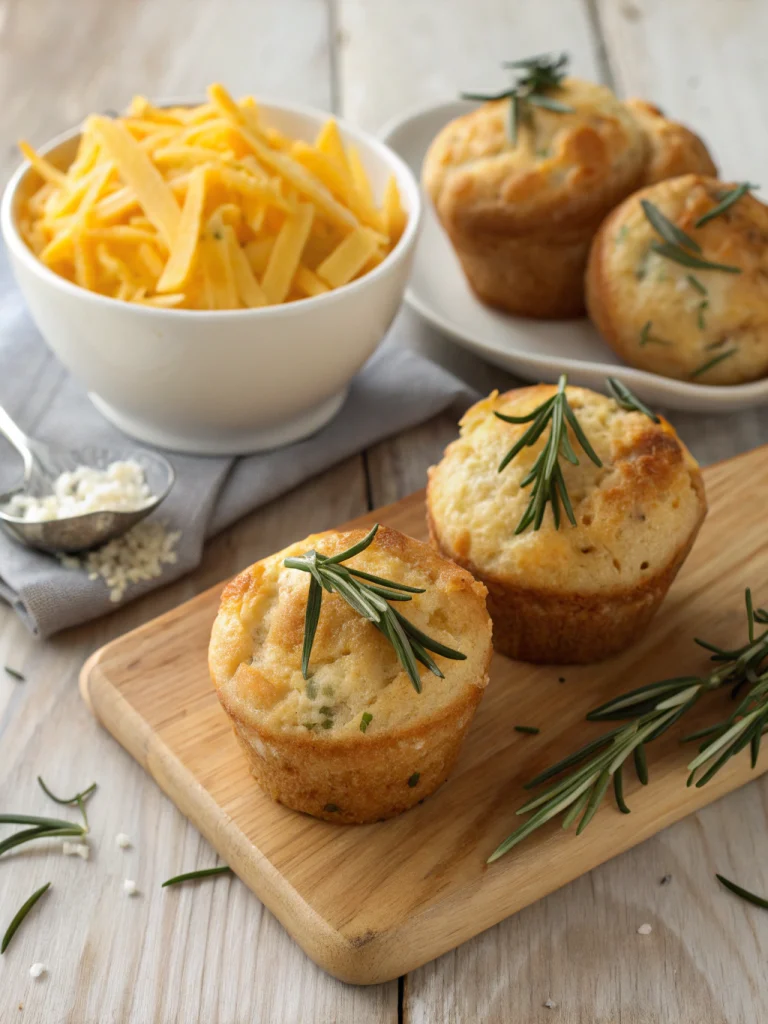 Apple Rosemary Muffins with Sharp Cheddar