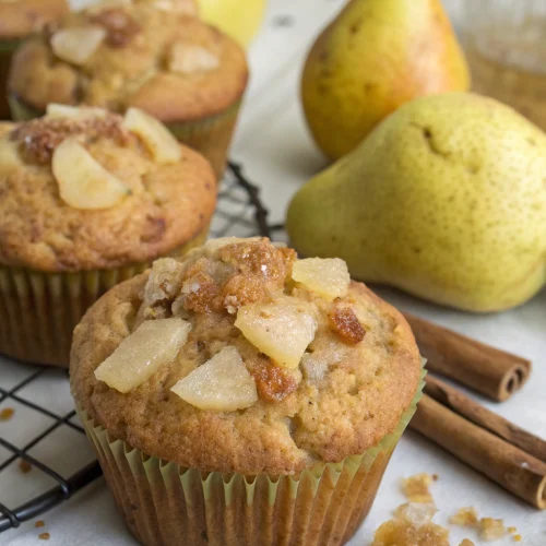Apple and Pear Muffins with Crystallized Ginger 1