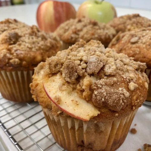 Bakery Style Jumbo Apple Crumb Muffins 1
