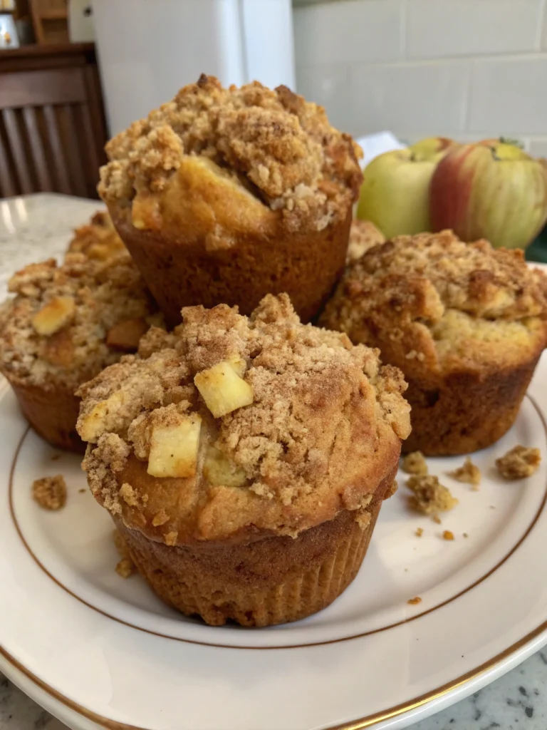 Bakery Style Jumbo Apple Crumb Muffins