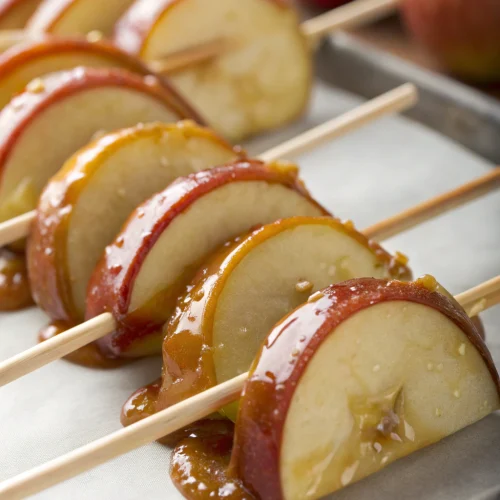 Caramel Apple Slices on a Stick 1