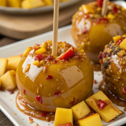 Exotic Mango Chili Caramel Apples 1