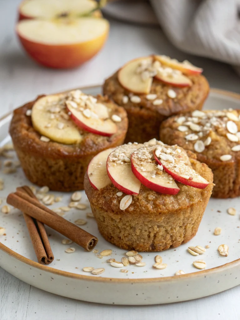 Flourless Apple Oatmeal Muffins