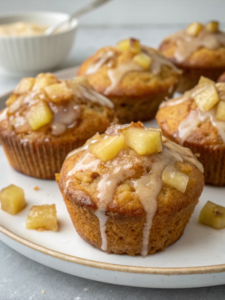Ginger Apple Muffins with Lemon Glaze