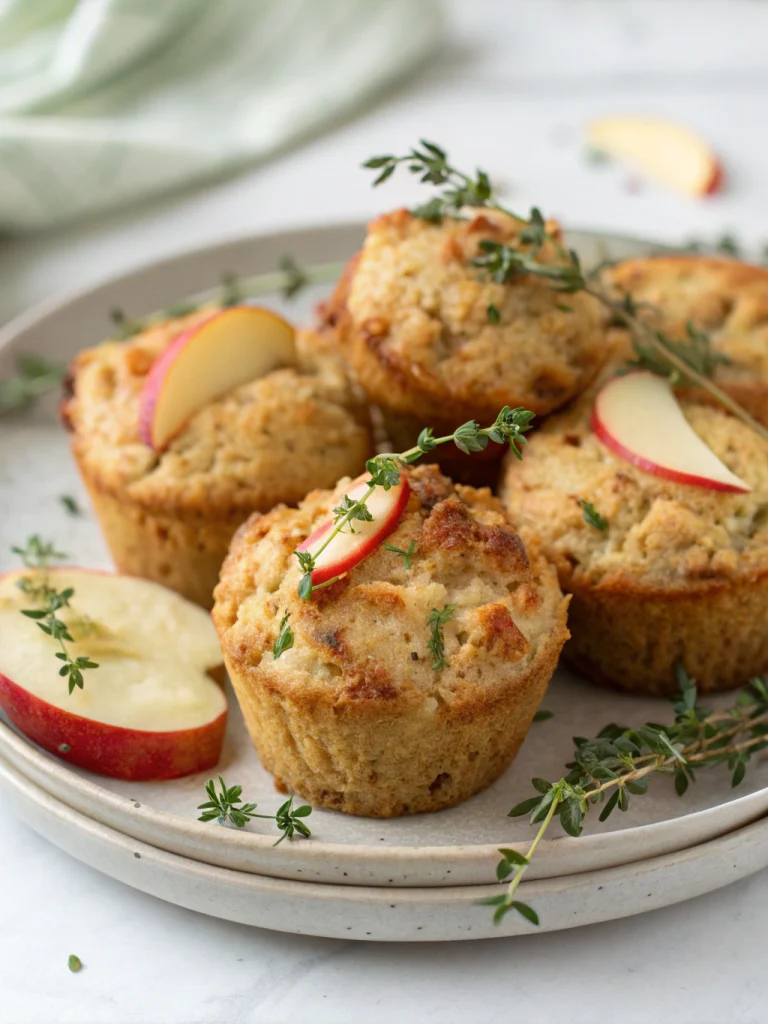 Gluten-Free Apple Thyme Savory Muffins