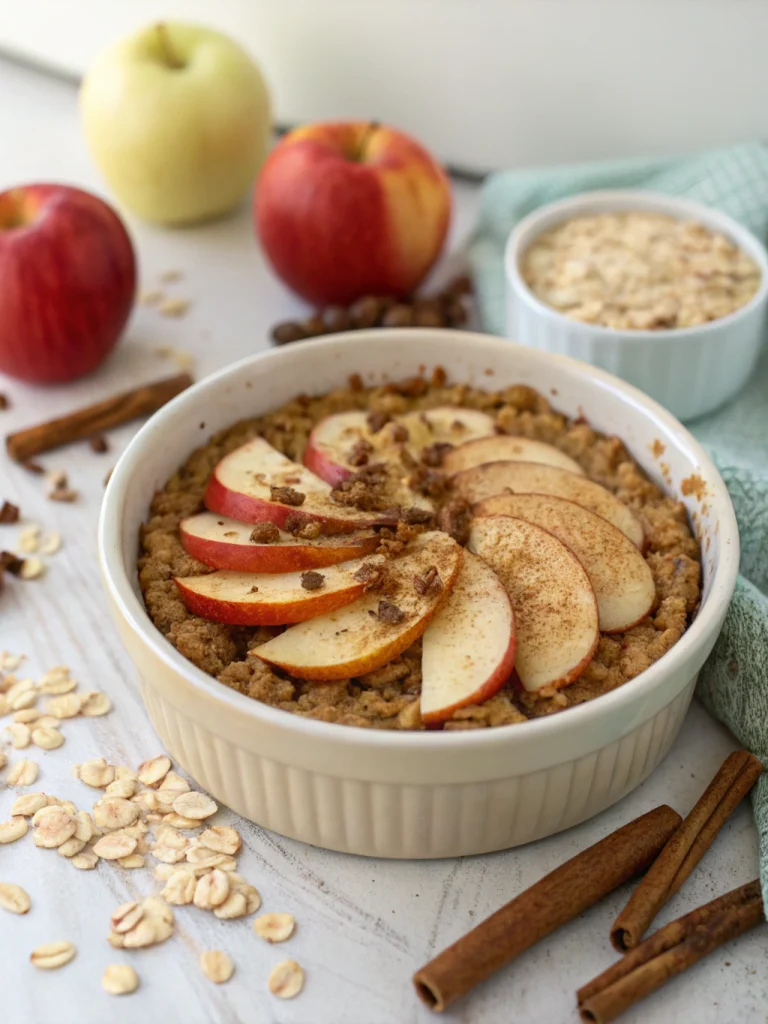 Healthy Apple Pie Baked Oatmeal