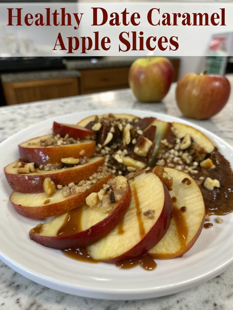 Healthy Date Caramel Apple Slices