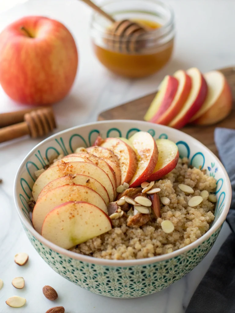 High-Protein Apple Cinnamon Quinoa Bowl