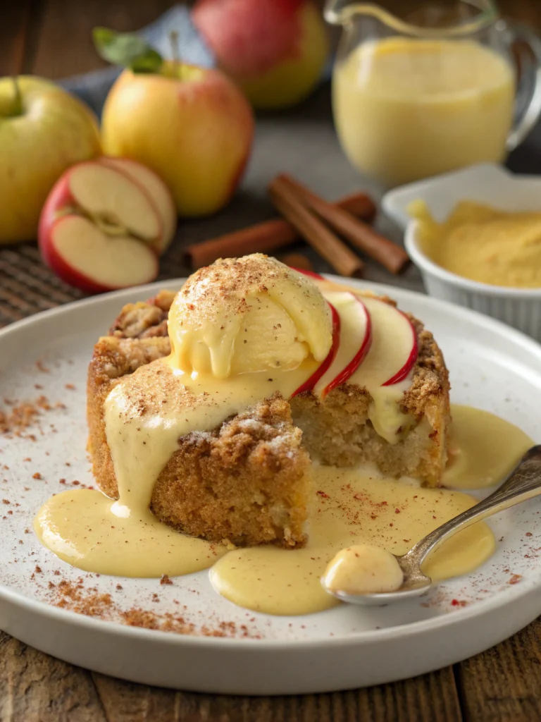 Irish Apple Cake with Custard Sauce