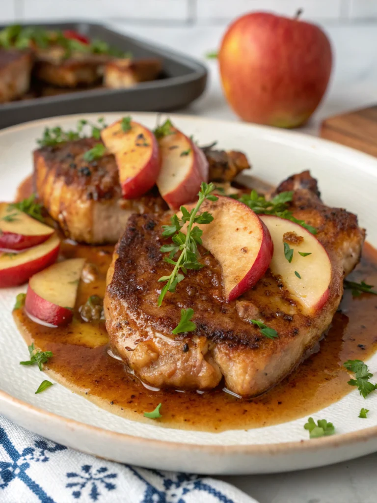 Miso Apple Pork Chops