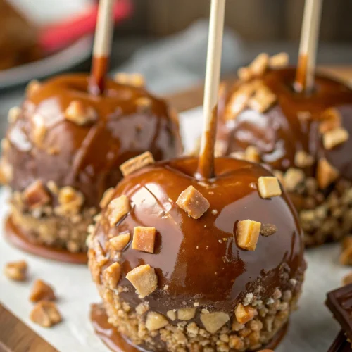 Nut-Free "Snickers" Caramel Apples 1