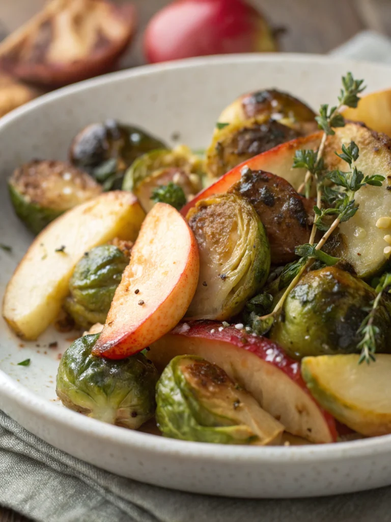 Roasted Brussels Sprouts and Apple
