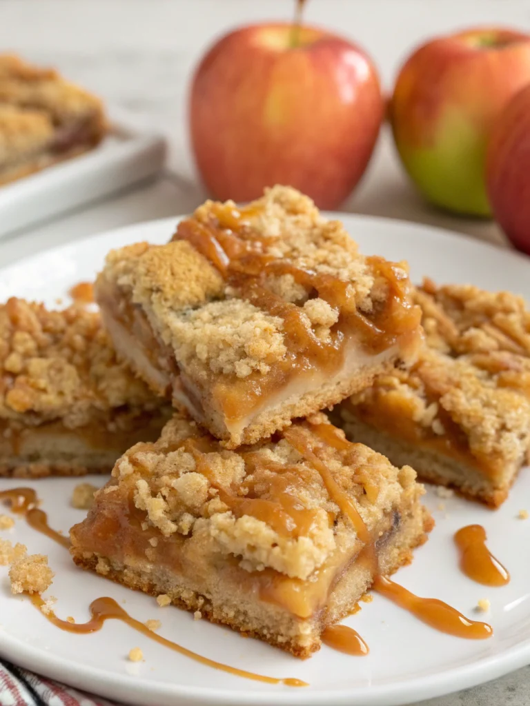 Salted Caramel Apple Crumble Bars