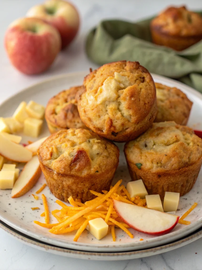 Savory Apple Cheddar Muffins