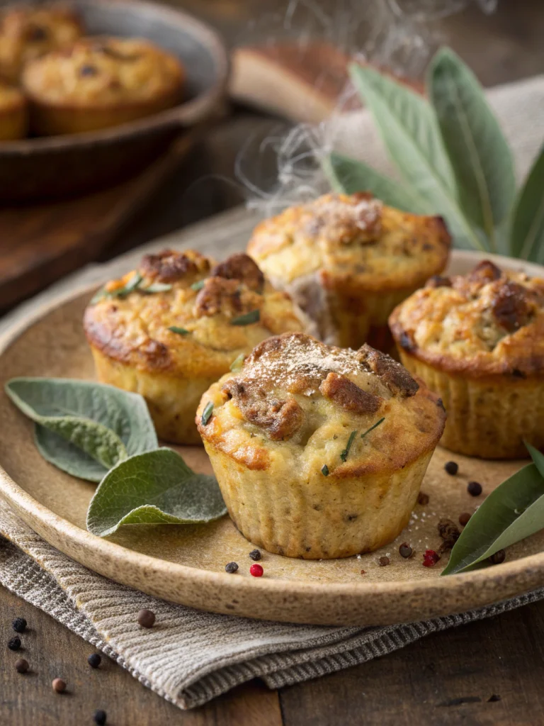 Savory Apple, Sage, and Sausage Muffins