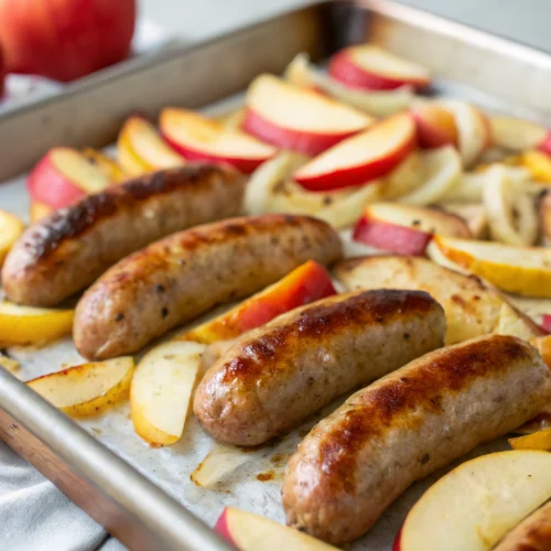 Sheet Pan Sausage and Apples 1