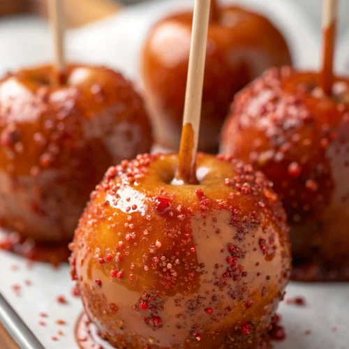 Spicy Tajin Caramel Apples 1