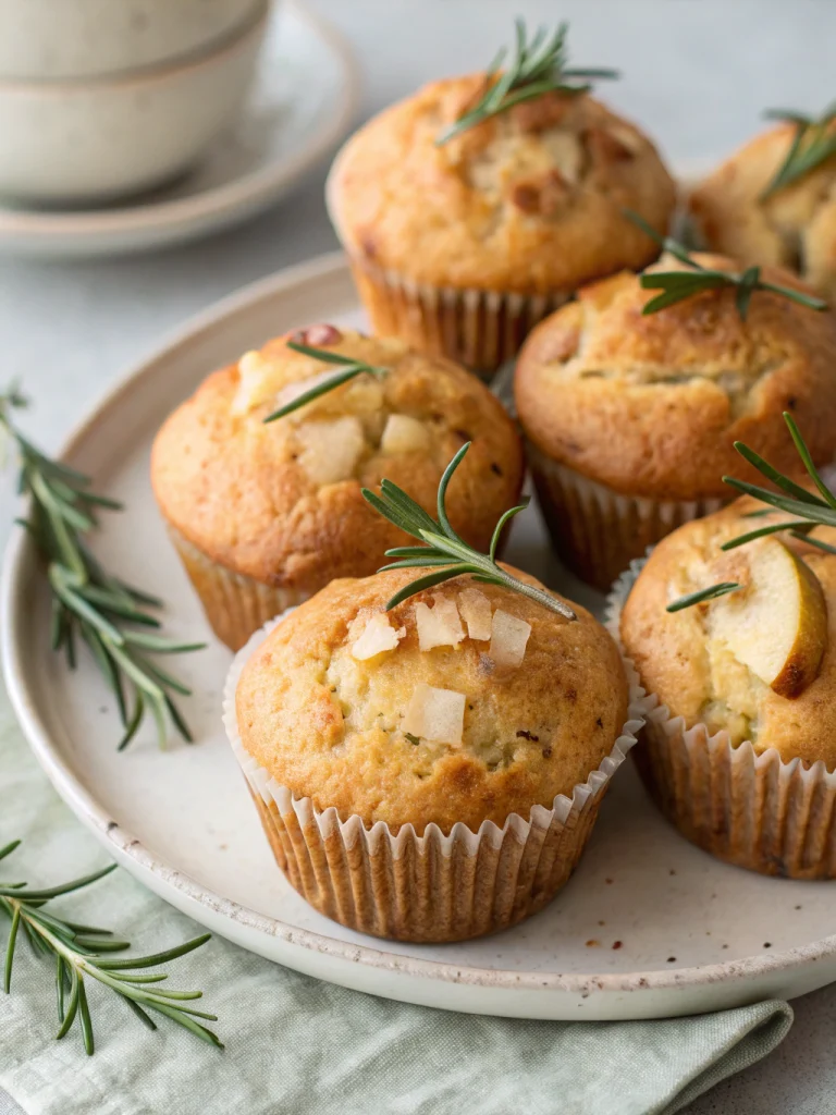 Vegan Apple Rosemary Olive Oil Muffins
