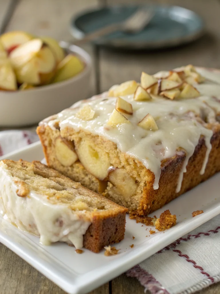 Apple Bread with Cream Cheese Glaze