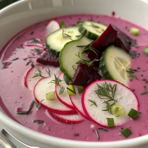 Ada's Cold Beet Soup with Cucumber and Radish 1