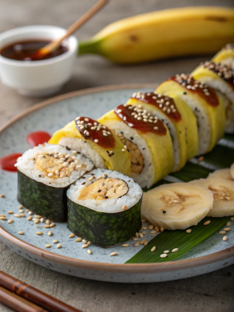 Banana sushi lunch
