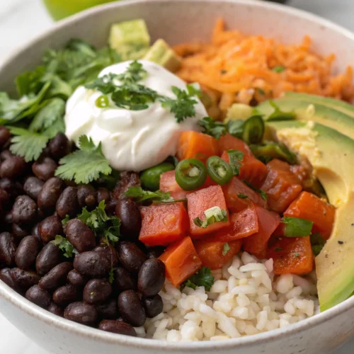 Black bean burrito bowl 1