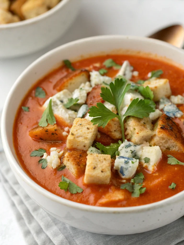 Buffalo Blue Cheese Chicken Soup