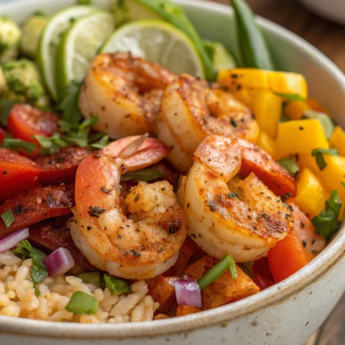 Cajun shrimp veggie bowl 1