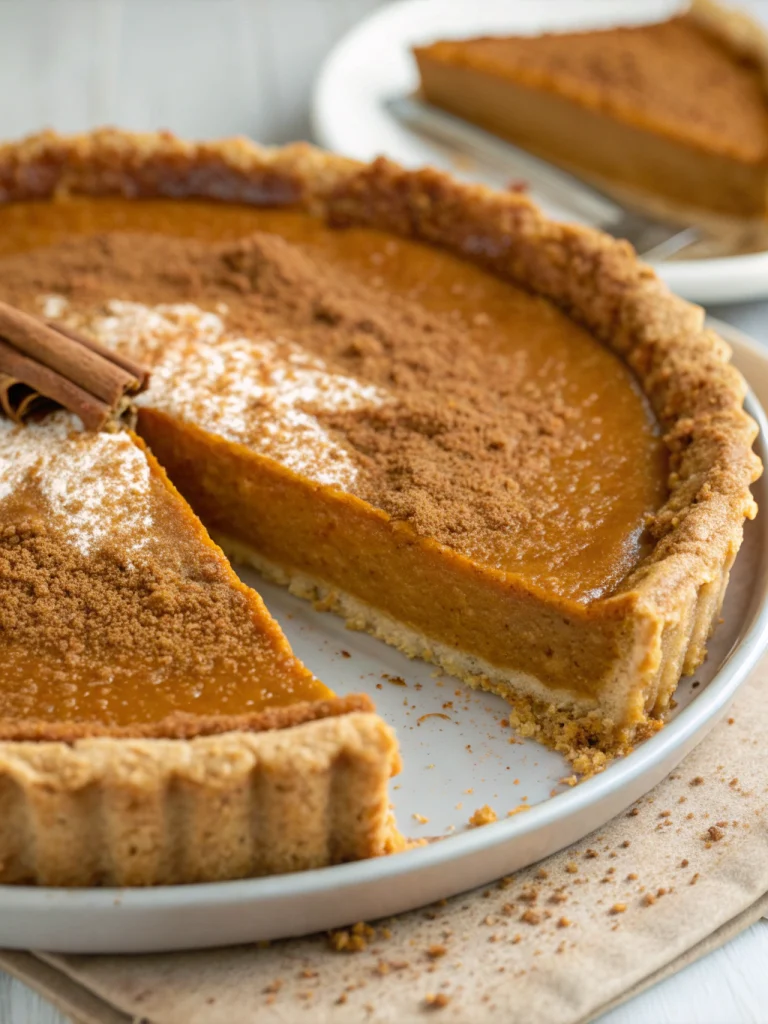 Graham cracker crust pumpkin pie
