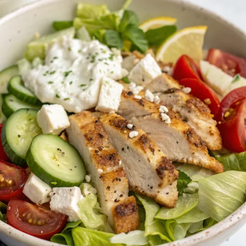 Greek chicken gyro salad 1