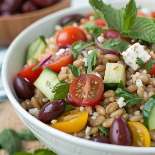 Greek farro salad 1