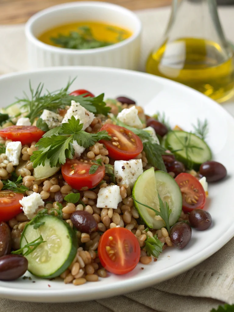 Greek farro salad