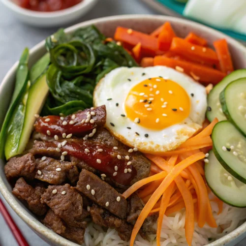 Korean beef bibimbap 1