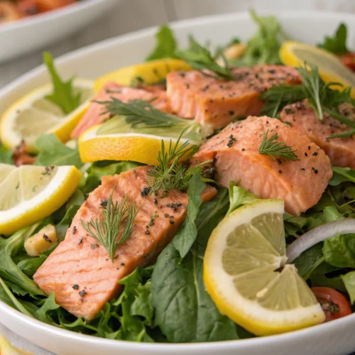 Lemon herb salmon salad 1