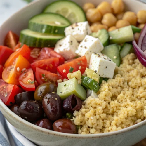 Mediterranean grain bowl 1