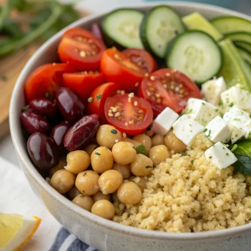 Mediterranean grain bowl 1