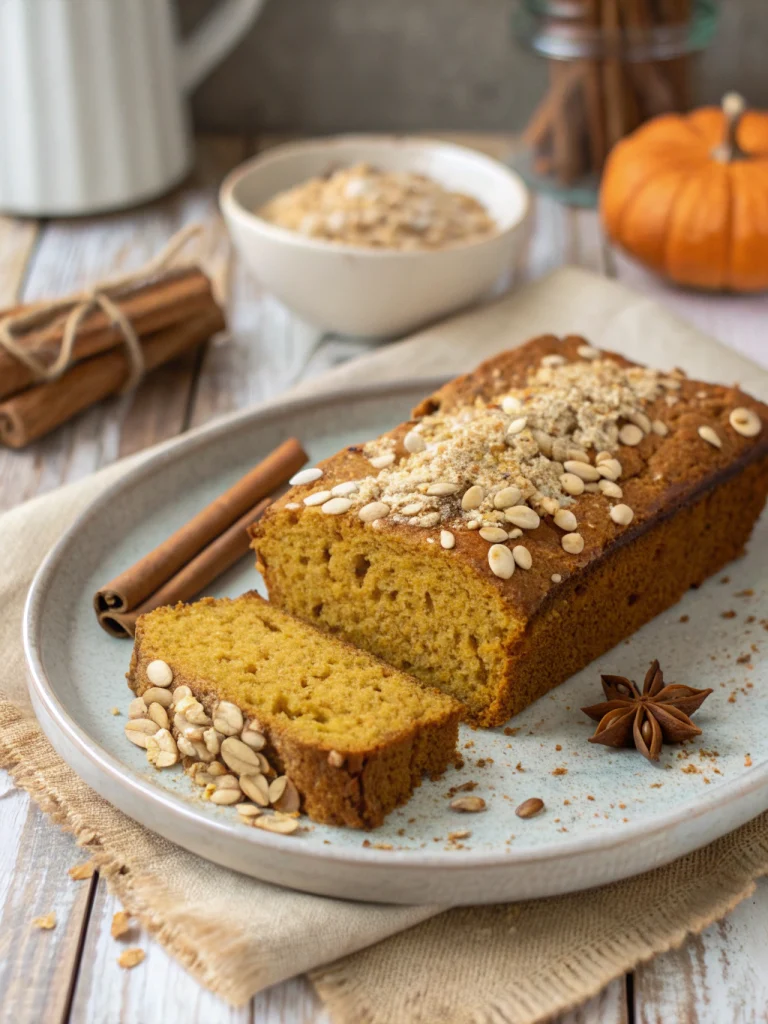 Oat flour pumpkin bread
