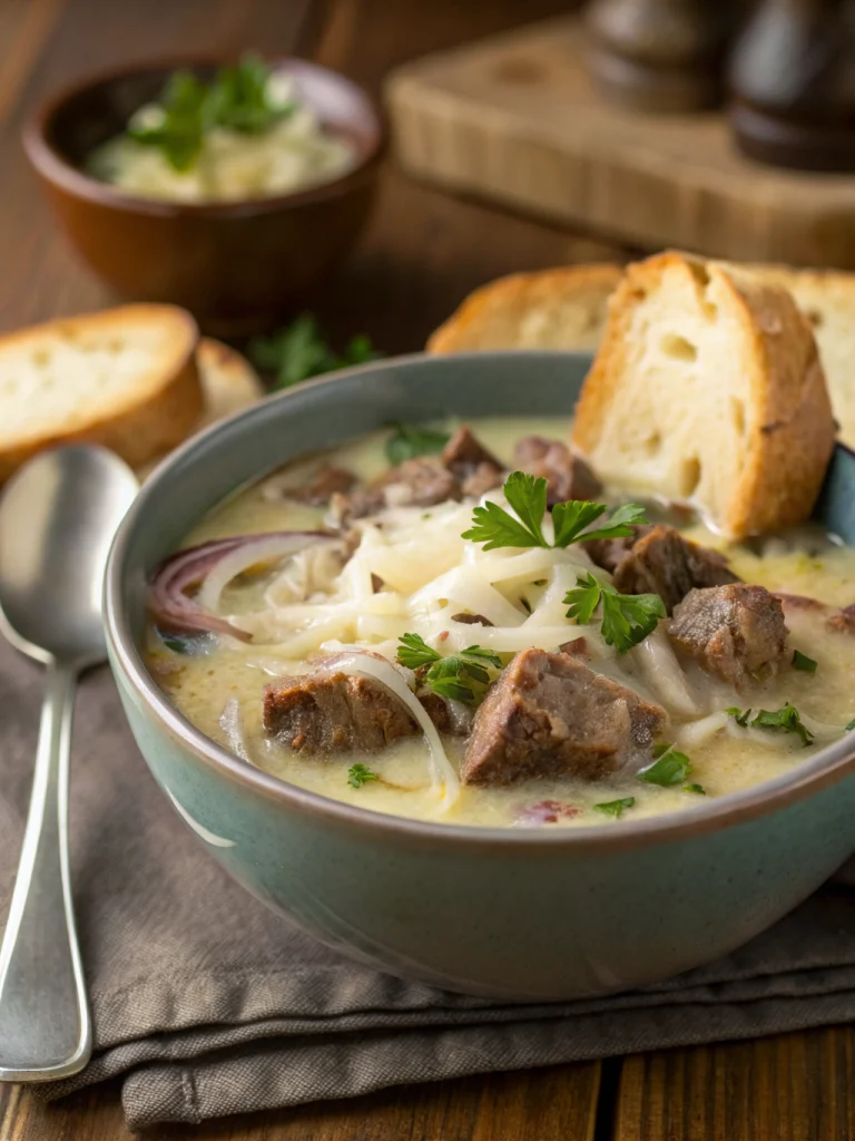 Philly Cheesesteak Soup