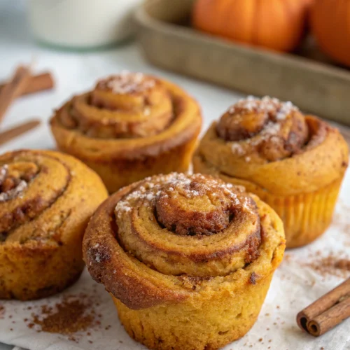 Pumpkin Cinnamon Roll Muffins 1