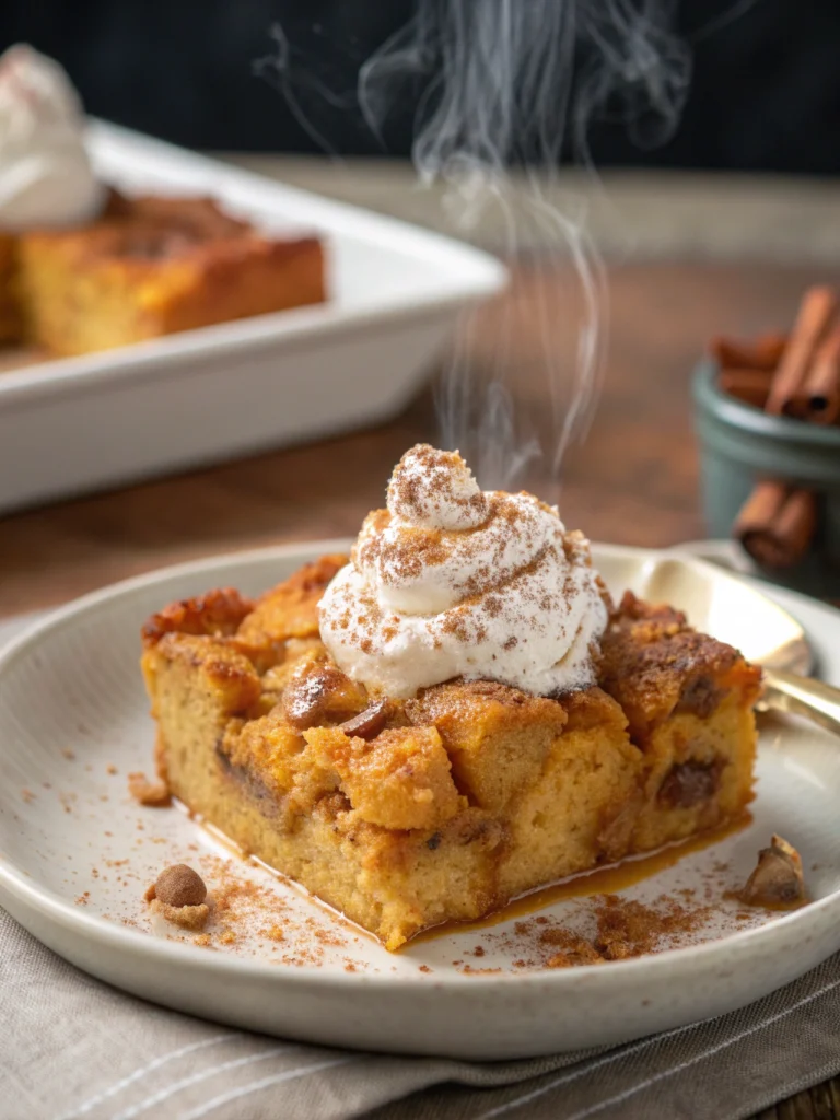 Pumpkin bread pudding