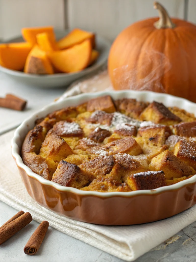 Pumpkin bread pudding