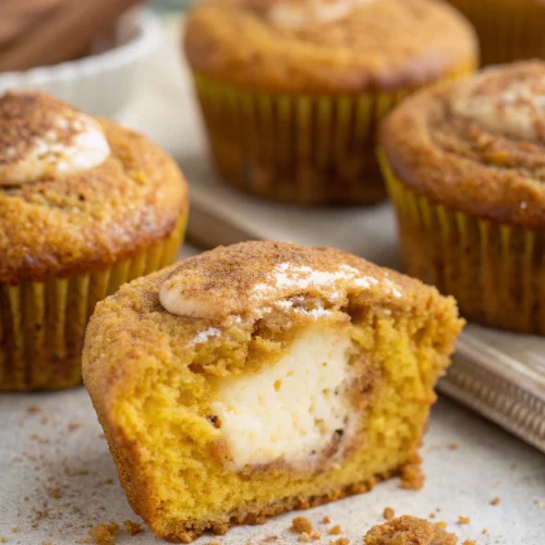 Pumpkin cheesecake muffins 1