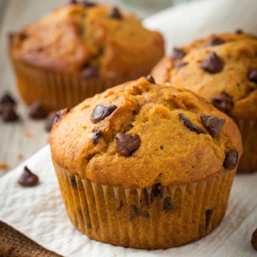 Pumpkin chocolate chip muffins 1