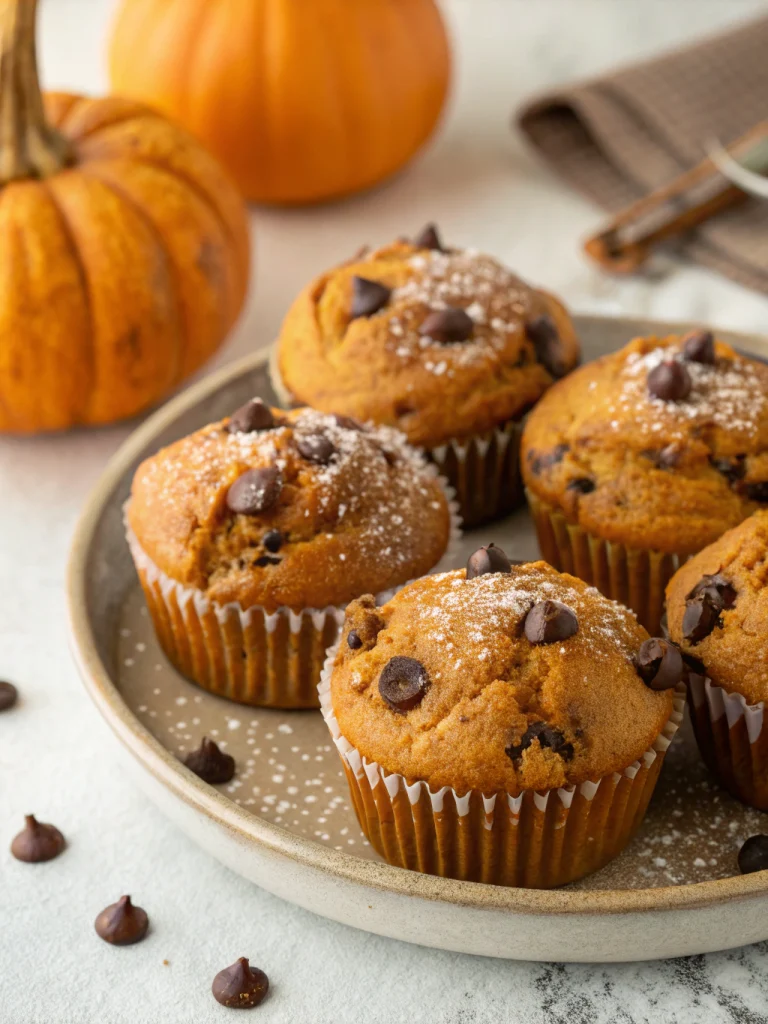 Pumpkin chocolate chip muffins