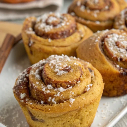 Pumpkin cinnamon roll muffins 1