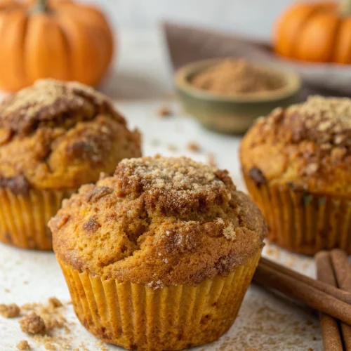 Pumpkin coffee cake muffins 1