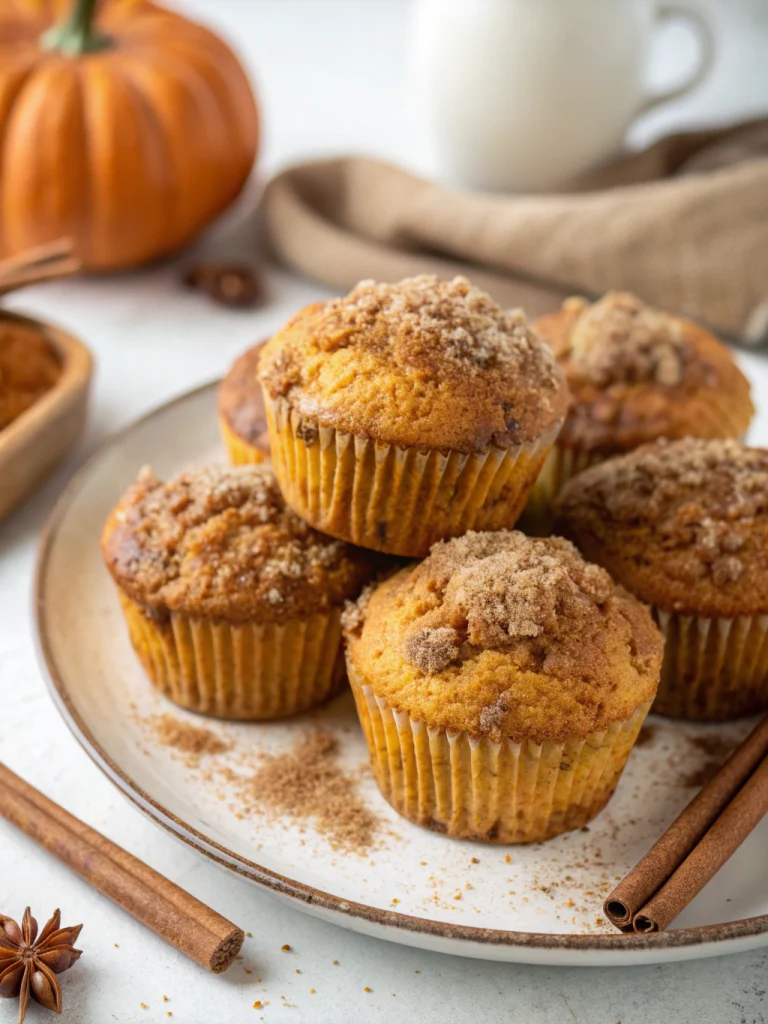 Pumpkin coffee cake muffins